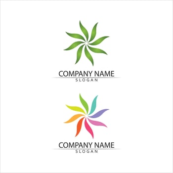 Tree leaf vector and green logo design friendly concept