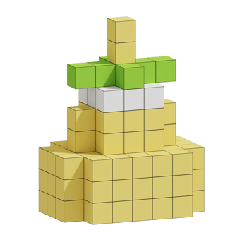3d voxel icon bell christmas illustration concept icon render png