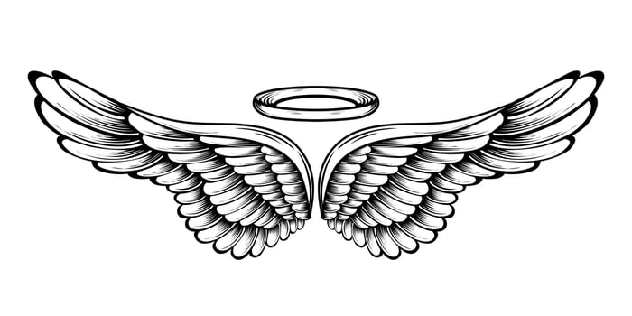 Vector angel wings tattoo design