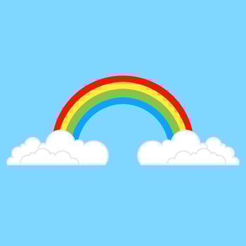 rainbow and clouds vector