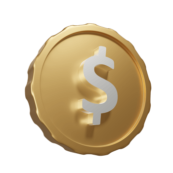 3D RENDER BUSINESS AND FINANCE ICONS DOLLAR COIN png