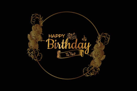 Happy birthday hand drawn lettering design template. vector