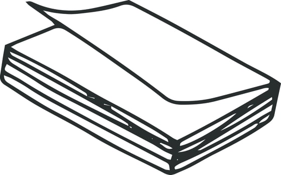 Doodle style book icon. vector