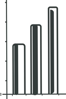 Flat illustration of bar graph icon. vector