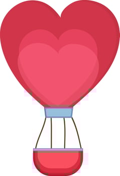 Creative heart shaped Hot Air Balloon. vector