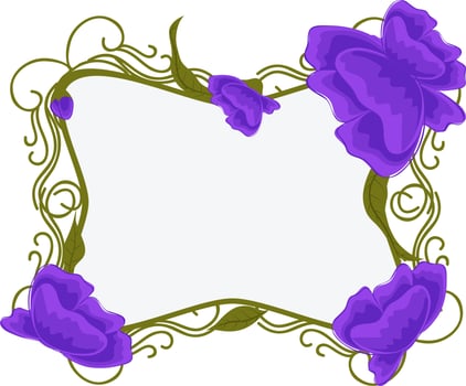 Purple and green Ornamental floral Frame. vector