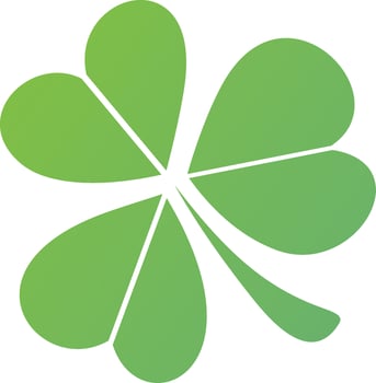 Green shamrock leaf in flat style. vector