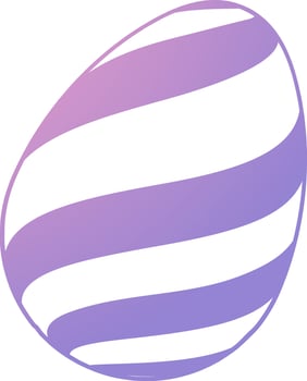 White and purple Easter Egg in flat style. vector
