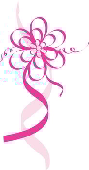 Creative flower made by pink ribbon. vector
