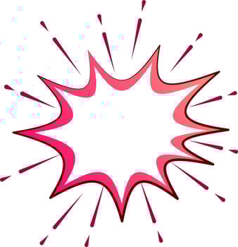 Shiny pink pop art sticker. vector