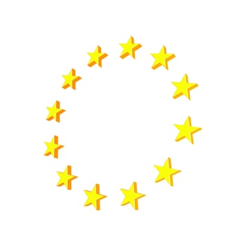 Vector illustration of star in circular shape.