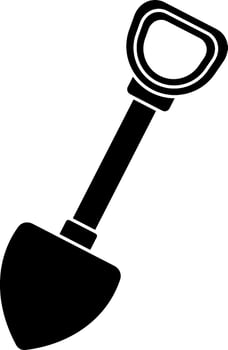 Illustration of a shovel in black color. vector