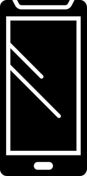 Black and White smartphone icon in flat style. vector