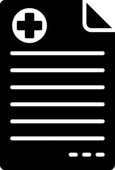 Medical report icon in Black and White color. vector