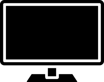 Black and White illustration of computer icon. vector