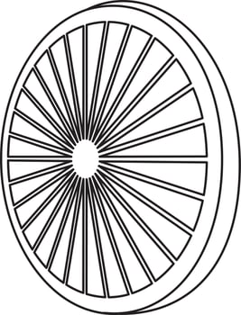 Stroke style of wheel icon for agriculture. vector