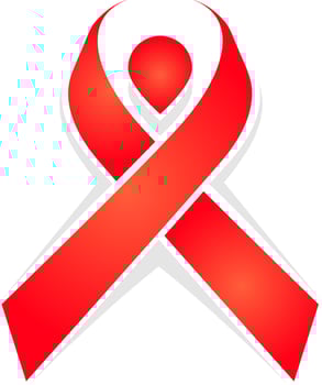 Red Paper Awareness Ribbon icon. vector