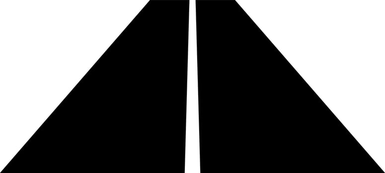 Icon or illustration of runway in black and white color. vector