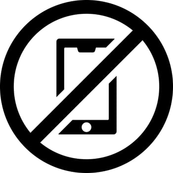No phone icon in Black and White color. vector