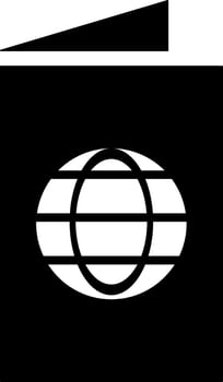 Passport glyph icon or symbol. vector