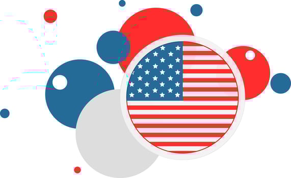 Abstract element in American Flag colors. vector