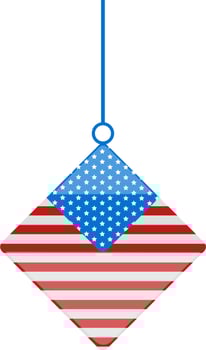 American Flag colors hanging decoration element. vector
