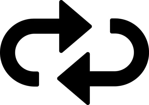 Illustration of synchronization glyph icon. vector