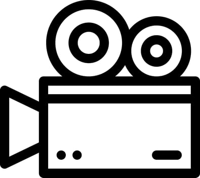 Video camera icon in line art. vector