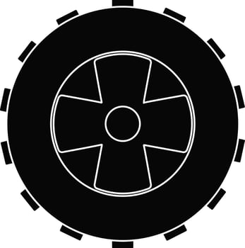 Black and White auto wheel. vector