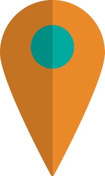 Orange and green map pointer on white background. vector