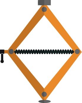 Black and orange car jack icon. vector