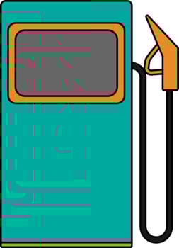 Illustration of green gas station in flat style. vector