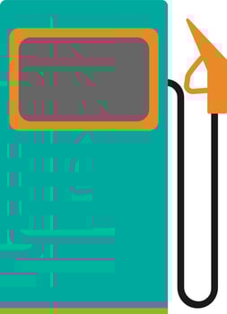 Colorful gas station in flat style. vector