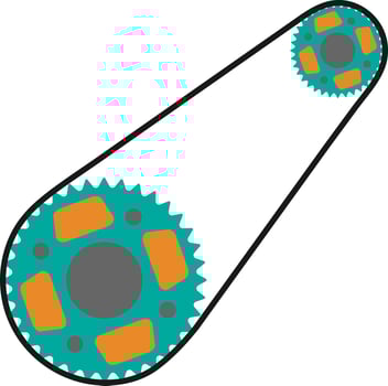 Colorful automotive belt in flat style. vector
