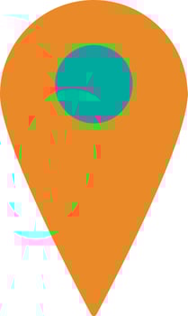 Blank map pointer in orange and green color. vector