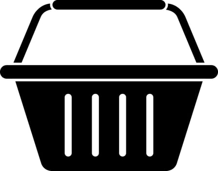 Black and White basket icon or symbol. vector