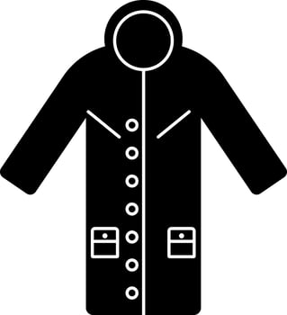 Flat style raincoat icon in Black and White color. vector