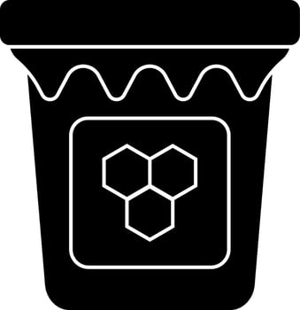 Illustration of honey jar icon in Black and White color. vector