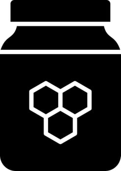 Honey jar glyph icon. vector