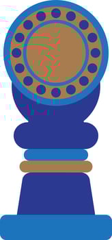 Isolated blue trophy award icon. vector