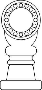 Black line art sport award in flat style. vector