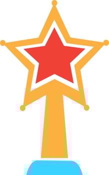 Isolated star decorated award. vector