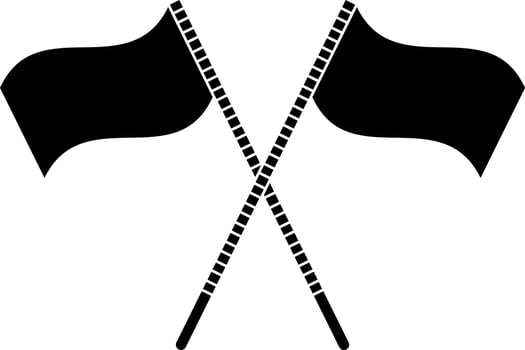 Race flags in Black and White color. vector