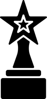 Star trophy or award icon isolated in Black and White color. vector
