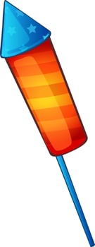 American Flag color rocket design. vector