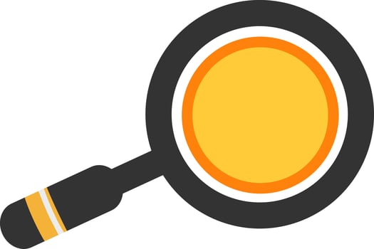 Flat illustration of magnifying glass. vector
