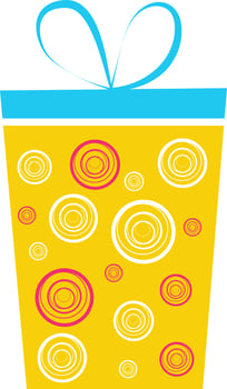 Flat illustration of yellow gift box. vector