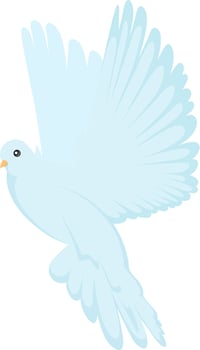 Flat illustration of a flying pigeon. vector
