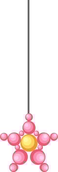 Hanging star made by pearls. vector