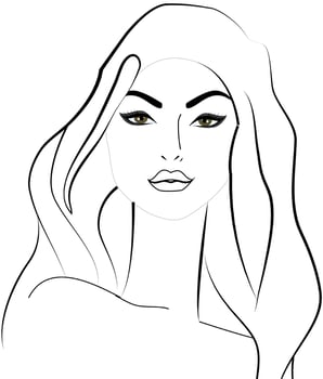 Illustration of young girl. vector